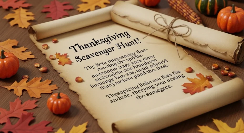 Thanksgiving Scavenger Hunt Riddles