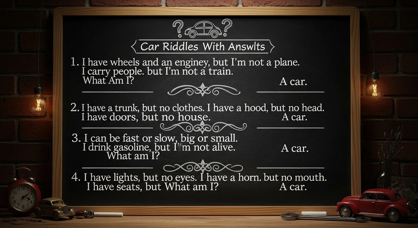 Car riddles for adults with answers