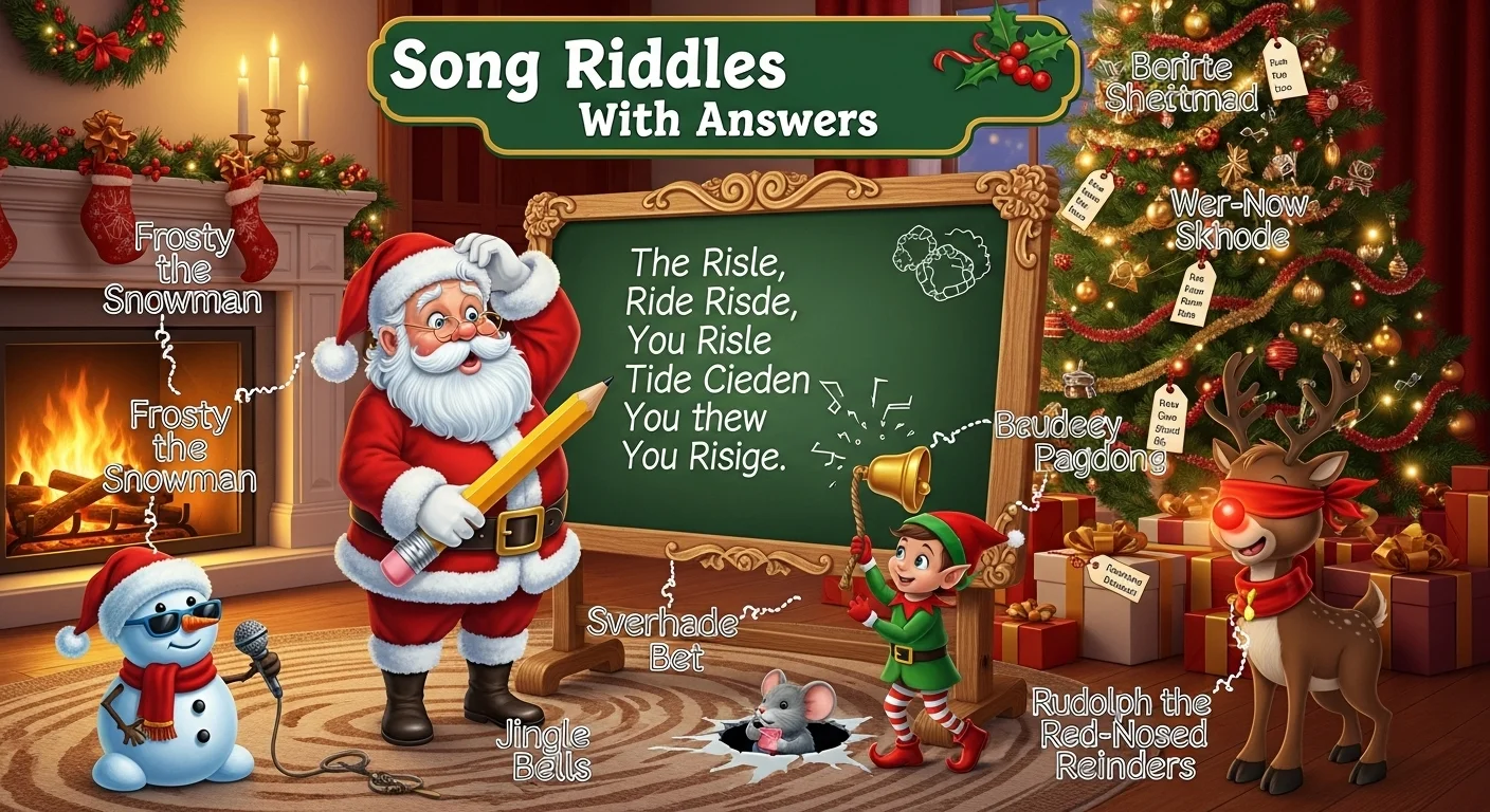 Christmas song riddles worksheet with answers