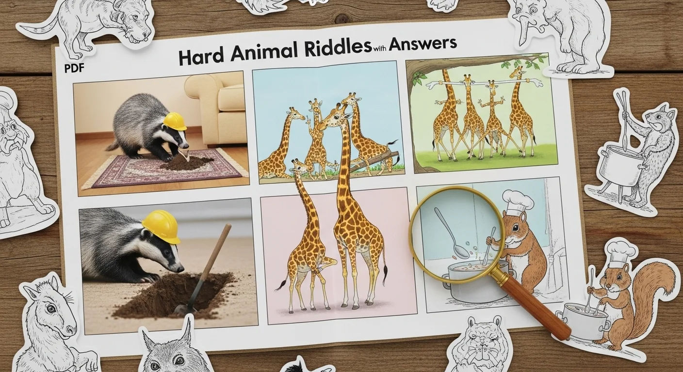 Hard Animal Riddles with Answers (PDF Style)