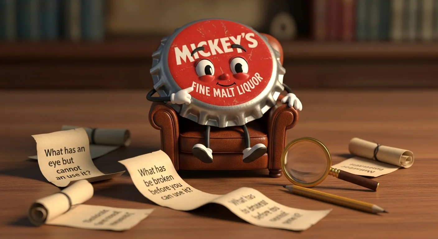 Mickey’s Beer Cap 32 Answer Style Riddles