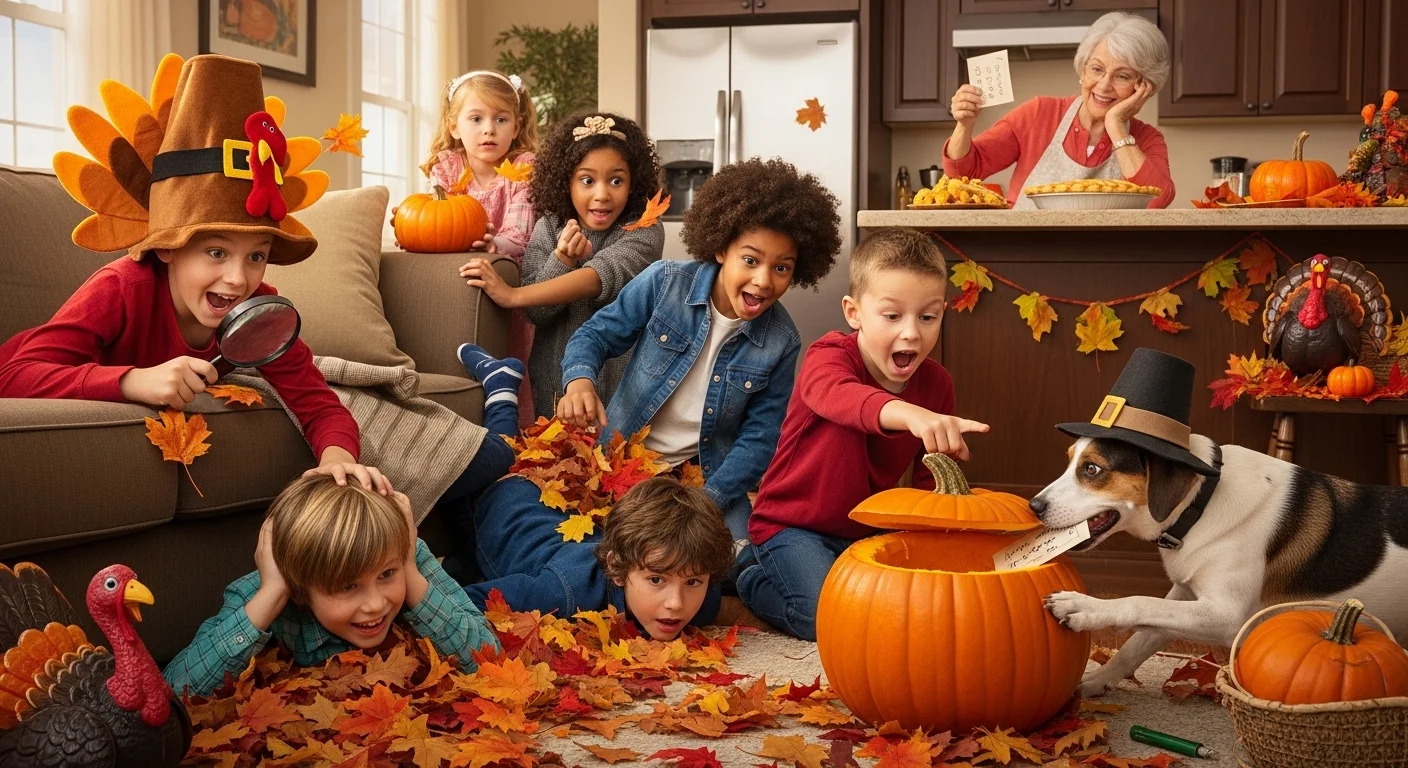 Thanksgiving Scavenger Hunt Riddles for Kids