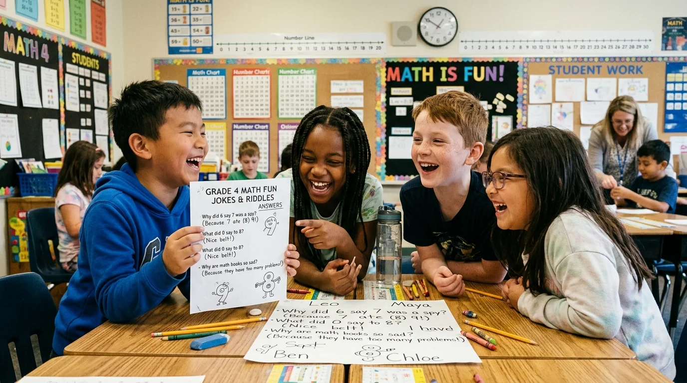 Math Fun Jokes and Riddles Worksheet Answers Grade 4
